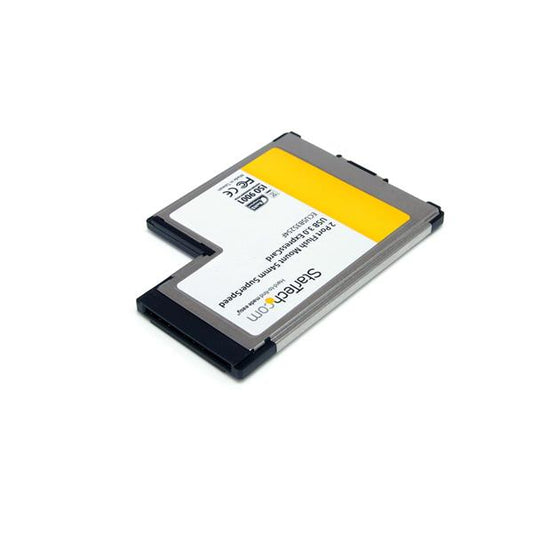 Star Tech 2 Port Flush Mount ExpressCard 54mm SuperSpeed USB 3.0 Card Adapter with UASP Support