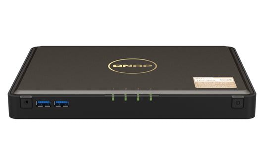 QNAP TBS-464-8G 4-bay M.2 PCIe SSD NASbook, Intel Celeron N5105/N5095 4-core, burst up to 2.9GHz, onboard 8GB DDR4 RAM (not expandable), 4 x NVMe SSD, 2 Yrs WTY