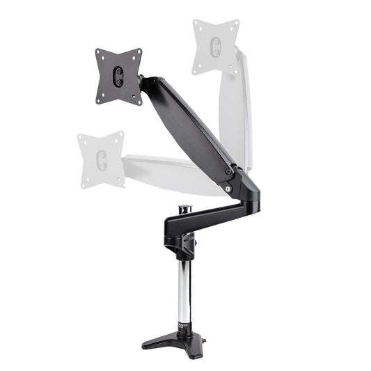 Star Tech Desk Mount Monitor Arm for Single VESA Display up to 32" or 49" Ultrawide 8kg/17.6lb - Full Motion Articulating & Height Adjustable - C-Clamp, Grommet - Single Monitor Arm