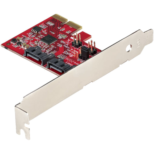 Star Tech SATA PCIe Card - 2 Port PCIe SATA Expansion Card - 6Gbps - Full/Low Profile - PCI Express to SATA Adapter/Controller - ASM1062R SATA RAID - PCIe to SATA Converter