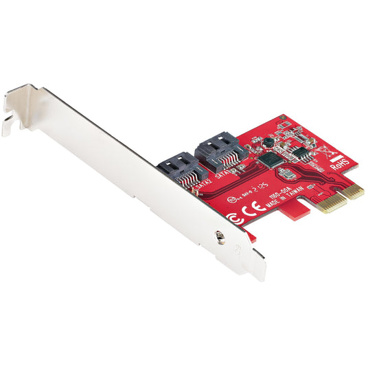 Star Tech SATA PCIe Card - 2 Port PCIe SATA Expansion Card - 6Gbps - Full/Low Profile - PCI Express to SATA Adapter/Controller - ASM1061 Non-Raid - PCIe to SATA Converter