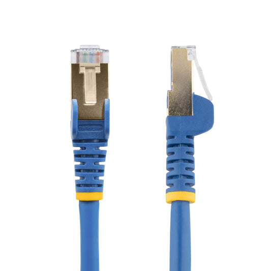 StarTech 0.50m CAT6a Ethernet Cable - 10 Gigabit Shielded Snagless RJ45 100W PoE Patch Cord - 10GbE STP Network Cable w/Strain Relief - Blue Fluke Tested/Wiring is UL Certified/TIA