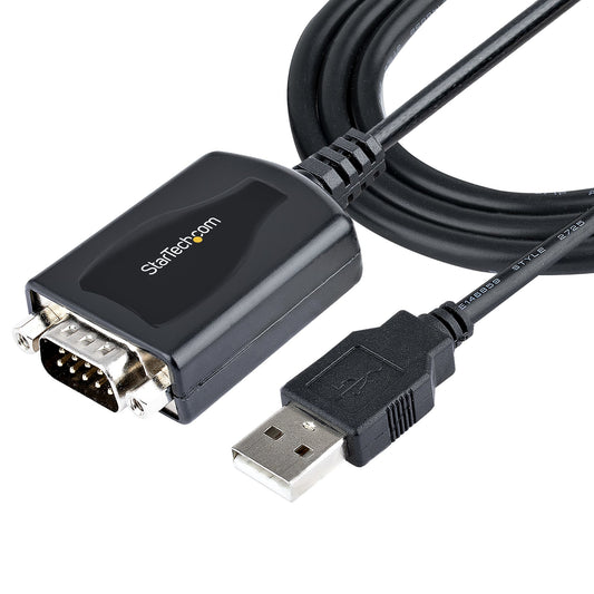 Star Tech 3ft (1m) USB to Serial Cable with COM Port Retention, DB9 Male RS232 to USB Converter, USB to Serial Adapter for PLC/Printer/Scanner, Prolific Chipset, Windows/Mac
