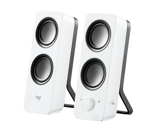 LOGITECH Z200 STEREO SPEAKERS,RMS(5W),3.5MM(1),WHITE,2YR WTY