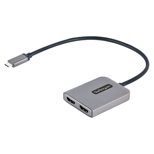 Star Tech USB-C to Dual HDMI MST HUB - Dual HDMI 4K 60Hz - USB Type C Multi Monitor Adapter for Laptop w/ 1ft/30cm cable - DP 1.4 Multi-Stream Transport Hub - USB-C to HDMI Splitter