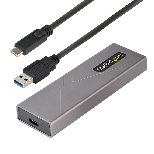 StarTech USB-C 10Gbps to M.2 NVMe or M.2 SATA SSD Enclosure - Tool-free External M.2 PCIe/SATA NGFF SSD Aluminum Case - USB Type-C&A Host Cables - Supports 2230/2242/2260/2280