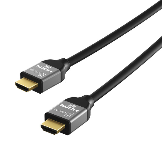 j5create JDC53 Ultra High Speed 8K UHD HDMITM Cable, Black and Grey, 2 m