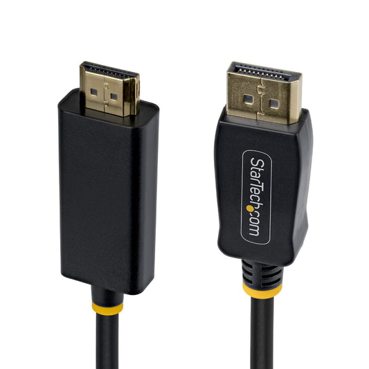 Star Tech 15ft DisplayPort to HDMI Adapter Cable with Gripping Connectors, 4K 60Hz, HDR, Uni-Directional DP to HDMI Video Converter, DP Desktop to HDMI Monitor