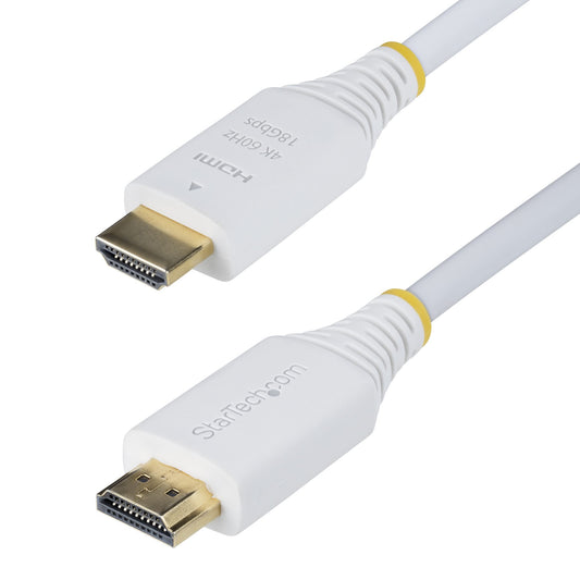 Star Tech 6ft (1.8m) Premium Certified High Speed HDMI Cable, 4K 60Hz/1440p 144Hz, HDR10/HDCP 2.2/ARC, 18Gbps, UHD HDMI 2.0 Cord for TV/Monitor/Display, TPE Jacket, White