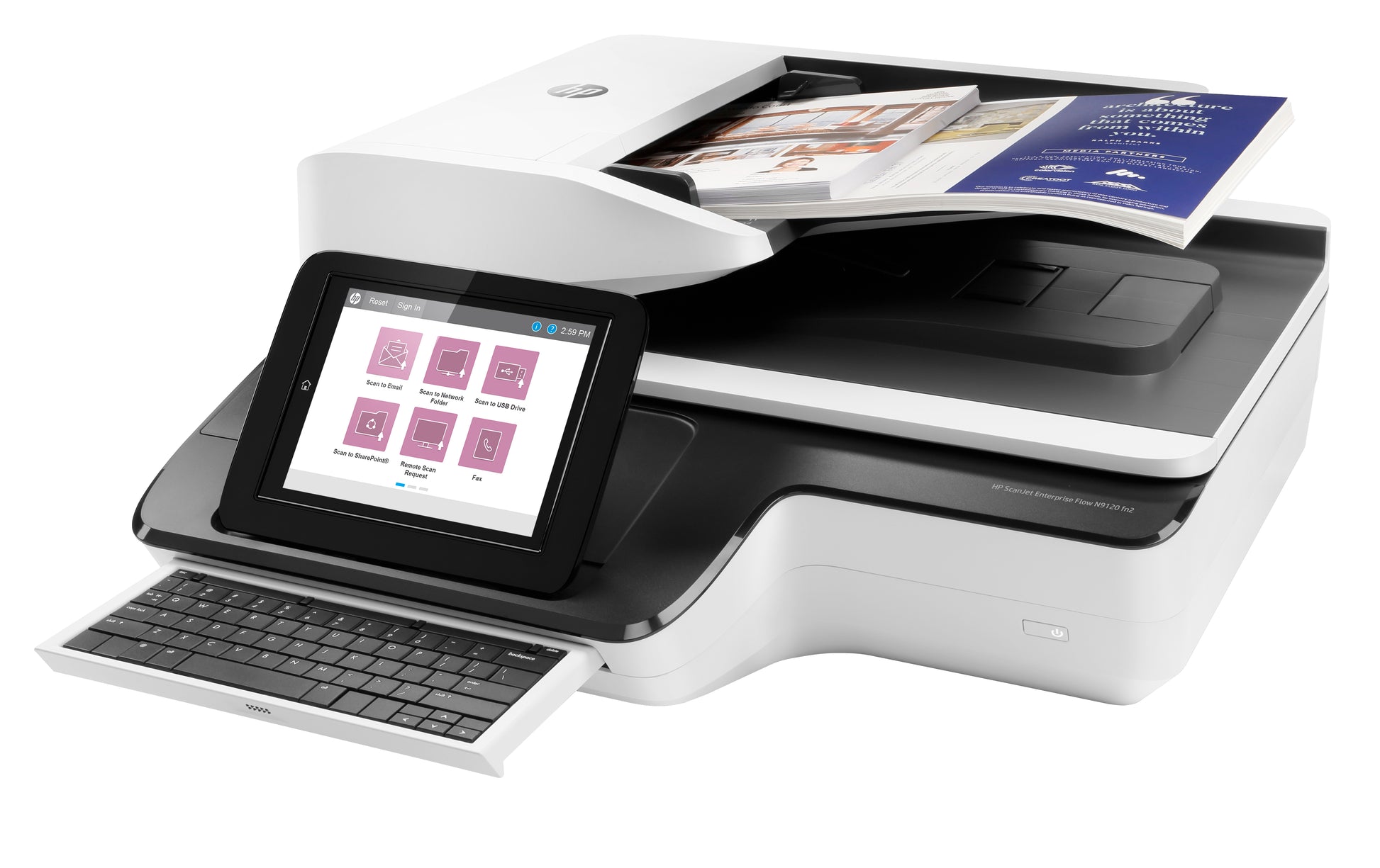 HP ScanJet Enterprise Flow N9120 fn2 Flatbed scanner 600 x 600 DPI A3 Black, White