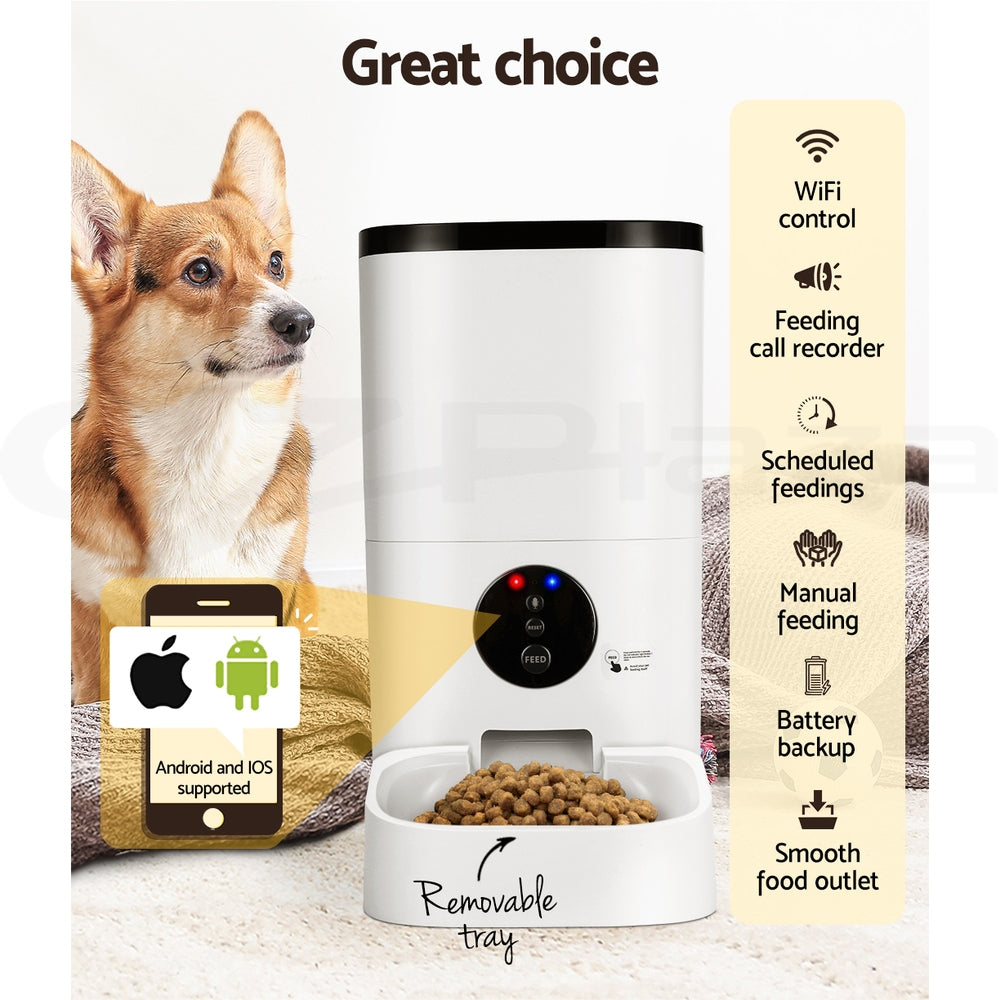 I.Pet Smart WiFi Automatic Pet Feeder with Camera for Dogs & Cats