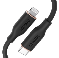ANKER POWERLINE SOFT USB-C TO LIGHTNING 1.8 METRE - BLACK