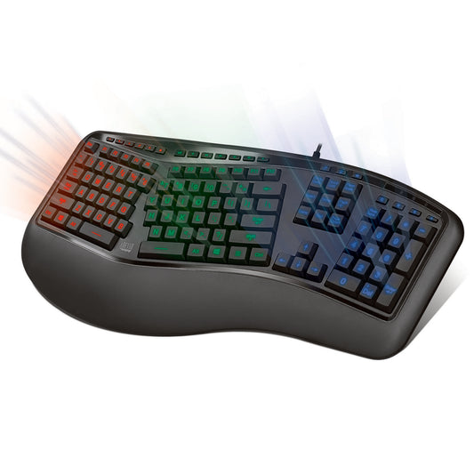 Adesso AKB-150EB COLOR ILLUMINATED ERGONOMIC KEYBOARD 10+1