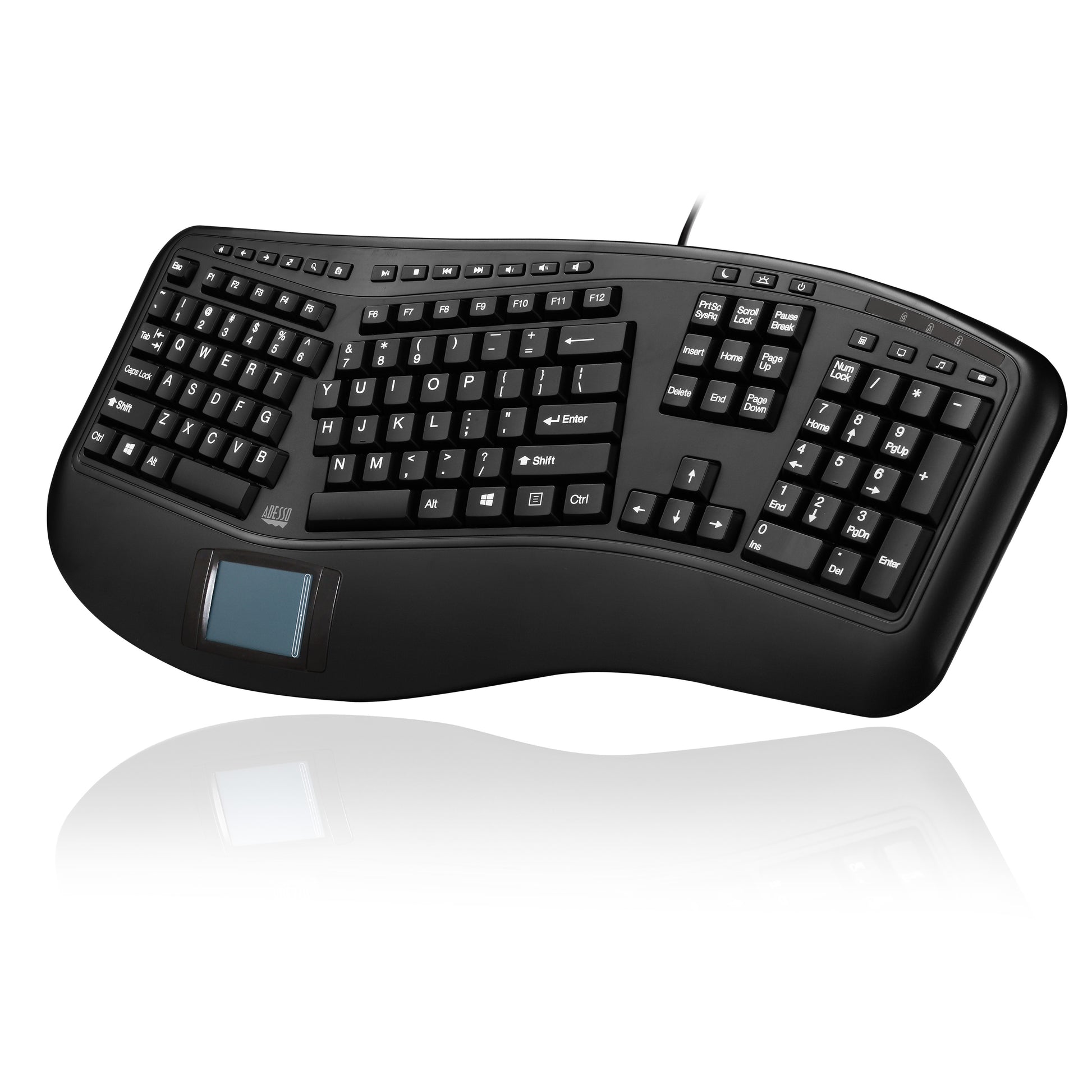 Adesso AKB-450UB Tru-Form Ergonomic Touchpad Keyboard