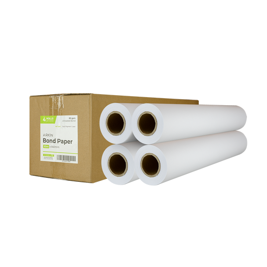 Bond Paper - 80 gsm - 841mm x 50m  4 Rolls