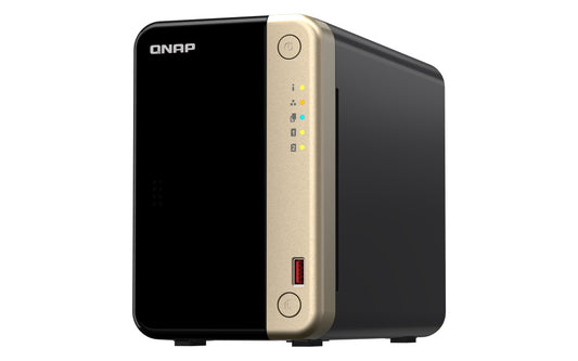 QNAP TS-264-8G 2 Bay desktop NAS 8 GB DDR4 onboard not expandable 2 x 3.5'/2.5' SATA 6Gb/s drive bays 2 x M.2 2280 PCIe Gen 3 x1 slots 2 x 2.5GbE