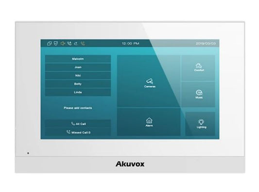 7" SIP INDOOR UNIT WITH WI-FI IN WHITE (LINUX VERSION)