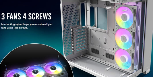 Antec Connect C120R Reverse White ARGB 3PK Performance 120mm PWM Fan: 4-pin PWM | LED: 3-pin Vibration Absorbing and Anti-Noise Pads case fan