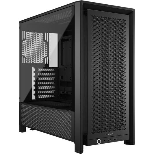 Corsair FRAME 4000D Modular Mid-Tower PC Case - Black, ATX, 430mm GPU, 170mm CPU cooler, 360mm rad, 1x HD Audio, 1x USB-C 3.2 Gen 2