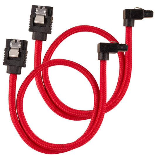 Corsair Premium Sleeved SATA 6Gbps 60cm 90¬∞ Connector Cable ‚Äî Red