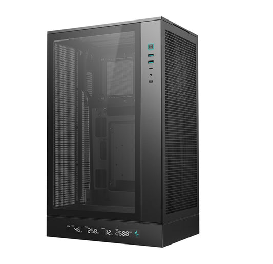 DeepCool CH270 DIGITAL M-ATX Case, Full sized Air Cooler Support,360mm AIO support, USB3.0/Type-C/Hybrid audio ports in I/O,3 Dust Filters