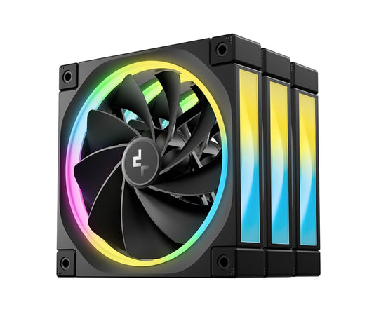 DeepCool FL12R 120mm (3-Pack) Unique Addressable RGB High Performance Fans, Low Noise, 4-pin PWM, Fluid Dynamic Bearing