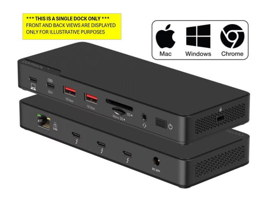 COMSOL UNIVERSAL DOCK, T/BOLT 4, DUAL 4K, 85W, TB4 DATA/MONITOR(3) USB-C PWR(1) USB3.0(2),
