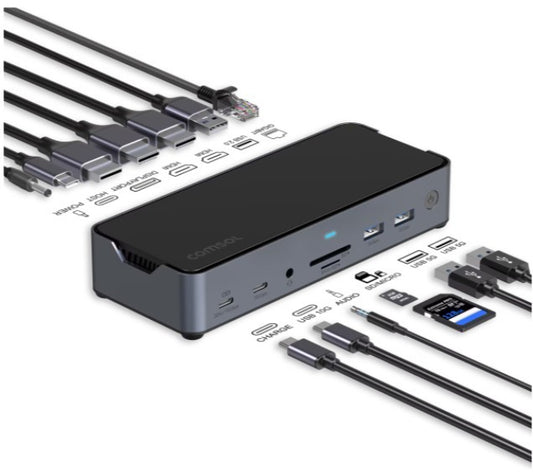 COMSOL DOCK, USB-C TRIPLE 4K, 90W, HDMI(2) DP(1) USB-C(2) USB3.0(3), 2YR WTY
