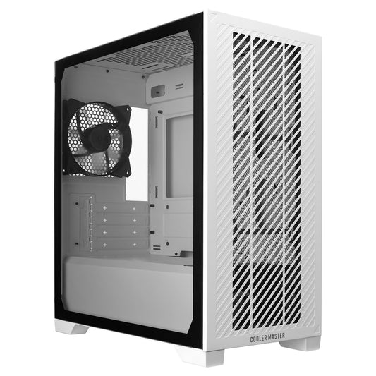 CM MASTERBOX ELITE 301 WHITE LITE CASE, TEMPERED GLASS, ATX, 2YR WTY