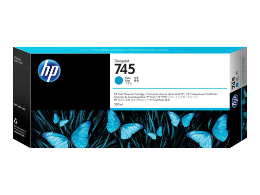 HP 745 300-ML CYAN DESIGNJET INK CARTRIDGE - Z2600/Z5600