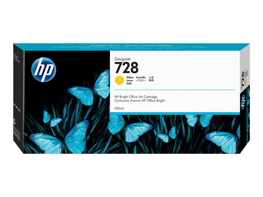 HP 728 300-ML YELLOW DESIGNJET INK CARTRIDGE - T730/T830