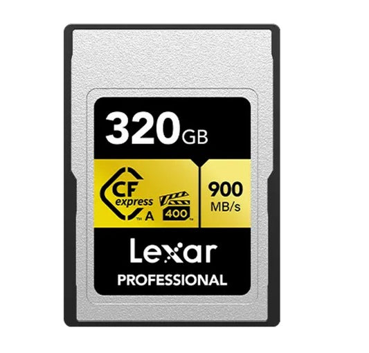 Lexar Professional CFexpress ™Type A card Gold series 320GB -- CFexpress Type A Professional Gold Series, up to 900MB/s read, 800MB/s write