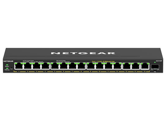 NETGEAR (GS316EP) 16-PORT WEB MANGED SWITCH, POE+(16) 180W, 2YR