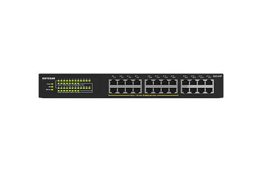 NETGEAR (GS324P) 24-PORT UNMANAGED SWITCH, POE+(16), 190W, 3YR
