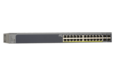NETGEAR (GS728TPP) 24-PORT SMART MANAGED SWITCH, POE+(24) 380W, SFP(4), LIFE WTY
