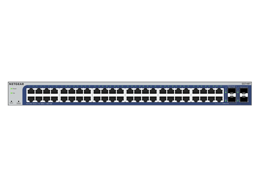 NETGEAR (GS748T) 48-PORT SMART MANAGED SWITCH, GbE(48), SFP(4), DESK/RACK, LIFE WTY