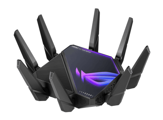 ASUS AXE16000 WIRELESS ROUTER, QUAD BAND, 10GbE(2), GbE(4), USB(2), ANT(12),3YR WTY