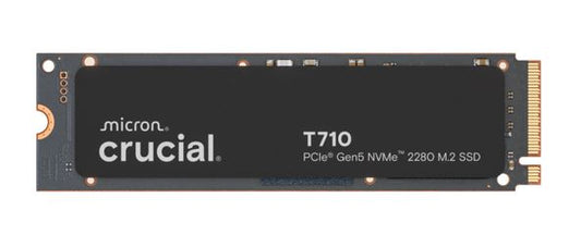 Crucial T710 1TB PCIe Gen5 NVMe 2280 SSD - 14900/13700 MB/s R/W 600TBW 2.2M IOPs 1.5M hrs MTTF with DirectStorage for Intel & AMD 5yrs