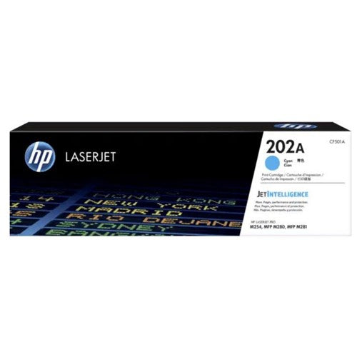 HP 202A CYAN LASERJET TONER 1.3K FOR M254DW M254NW M280NW M281FDN M281FDW