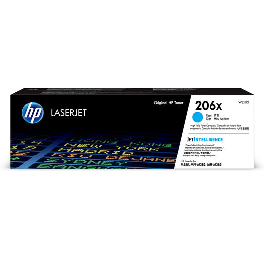 HP 206X CYAN LASERJET TONER CARTRIDGE 2450 PAGES