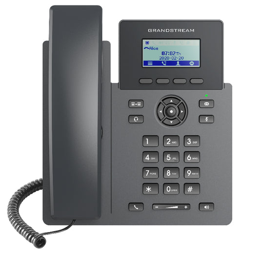 Grandstream GRP2601P Carrier Grade 2 Line IP Phone, 2 SIP Accounts, 2.2' LCD, 132x48 Screen, HD Audio, Powerable Via POE, 5 way Conference, 1Yr W