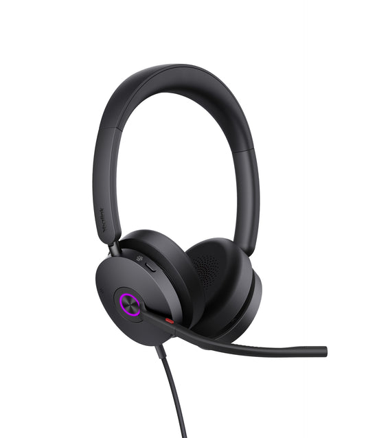 Yealink UH48 Teams USB Wired Headset Hybrid Active Noise Cancellation, Four-Microphone Noise-canceling Technology, Swift Plug & Play All-Day Comfort
