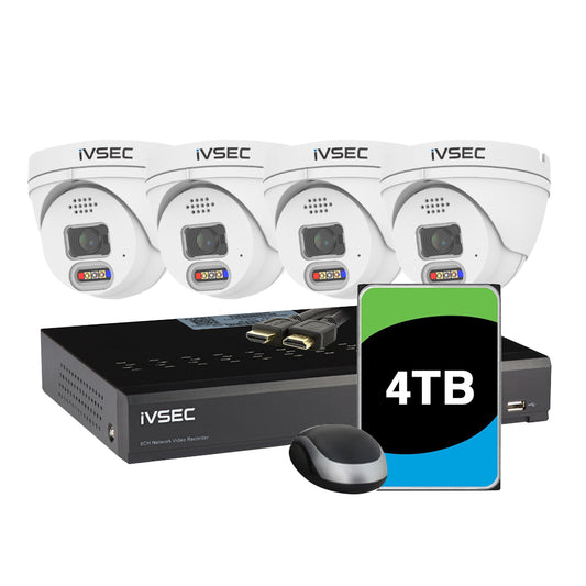 IVSEC KIT 4 X NC110ADX 5MP IP CAM WITH ADV DET + NR308XD-4TB 8 x PoE NVR 4K  IVS