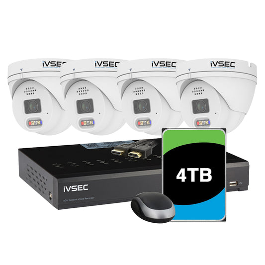 IVSEC KIT 4 X NC340ADXB 12MP IP CAM WITH ADV DET + NR3082XB-4TB  8 x PoE NVR 4K