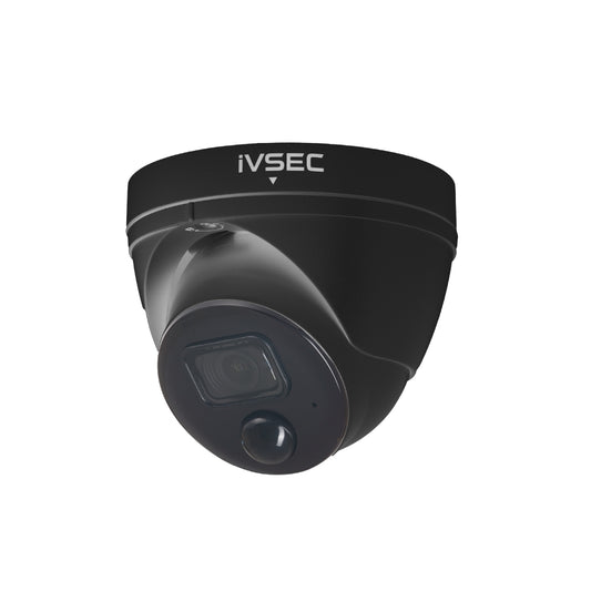 IVSEC TURRET IP CAMERA  8MP  3.6MM FIXED LENS  20FPS  POE  IP66  30M IR  IVS  BLACK