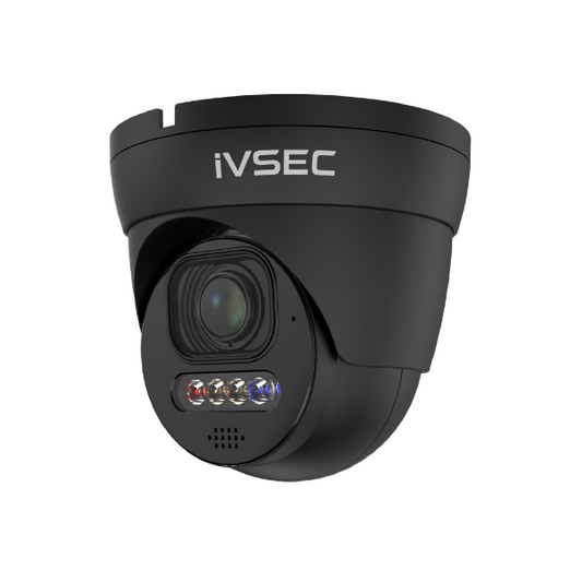 IVSEC TURRET IP CAMERA  8MP  2.8MM-12MM MOTORISED LENS  25 FPS  POE  IP66  ADV DET  BLACK