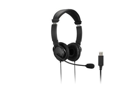 KENSINGTON HI-FI USB-A HEADPHONES WITH MIC AND VOLUME CONTROL, 1YR
