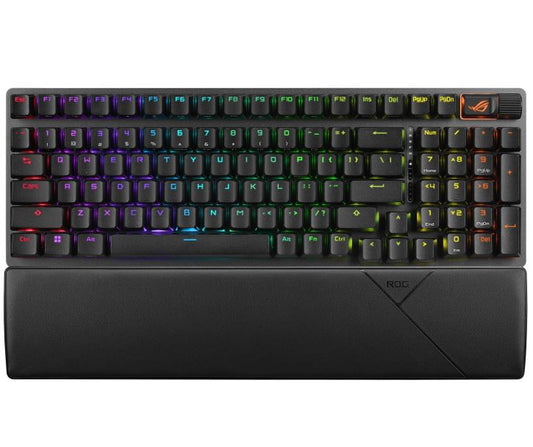 ASUS ROG STRIX SCOPE II 96 WL Snow Switch NX Wireless Gaming Mechanical Keyboard, Tri-mode Connection, Streamer hotkeys, PBT Keycaps, Quiet