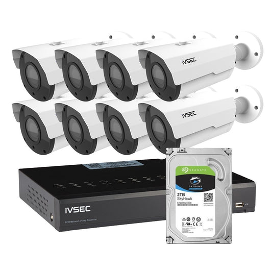 LX SERIES KIT 8 X NC317XC 5MP IP CAM + IVNR008XB-2TB 8 x PoE NVR 4K  IVS