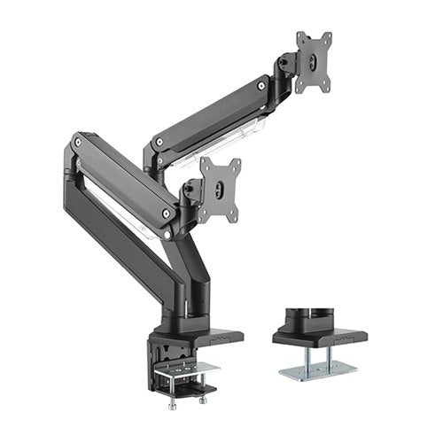 Brateck Dual Monitors Aluminum Heavy-Duty Gas Spring Monitor Arm Fit Most 17‚Äò-35‚Äô Monitors Up to 15kg per screen VESA 75x75/100x100